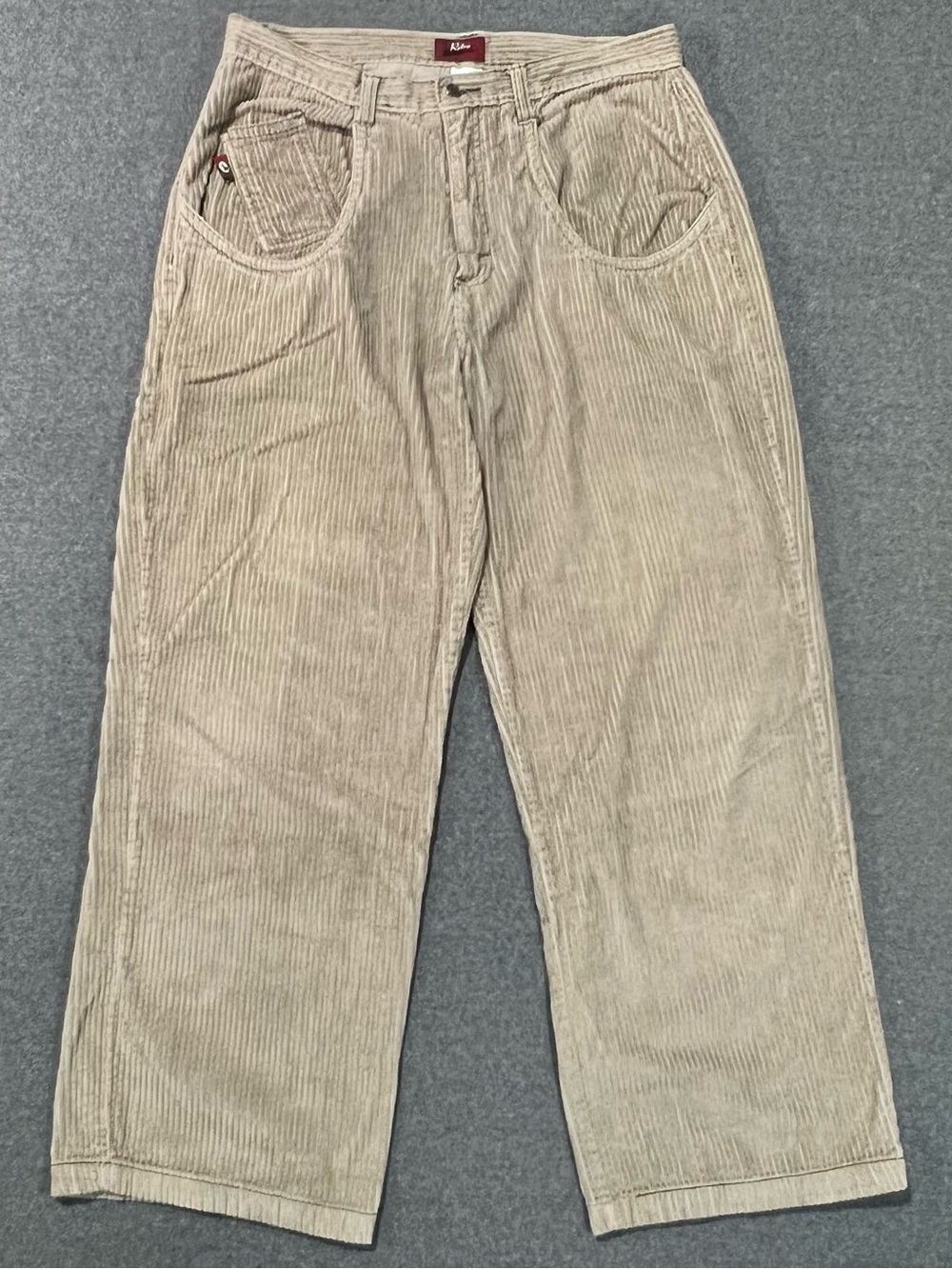 Vtg Retro Blues Baggy Corduroy Pants 36x32 Wide Leg 90s Y2K Skater Jnco Style